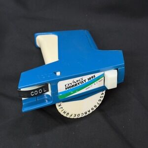 Vintage Dymo Hobbyist 1895 Label Maker Embosser Blue Handheld 1/4 3/8 Tape